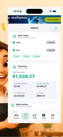 TipLife: Server Tip Tracker screenshot