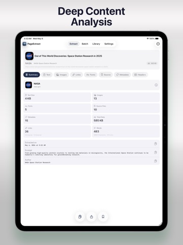 PageExtract - Webpage Analyzer iPad screenshot