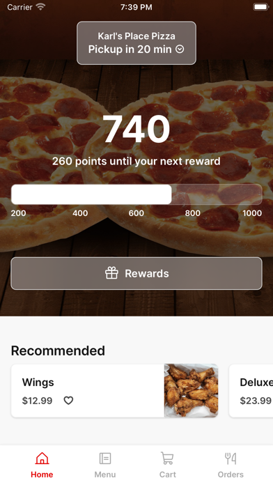 Karl's Place Pizza iPhone screenshot 1 - Food & Drink app