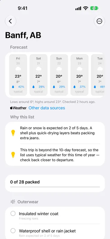 UPackIt: Pack for the Weather screenshot 6 of 6