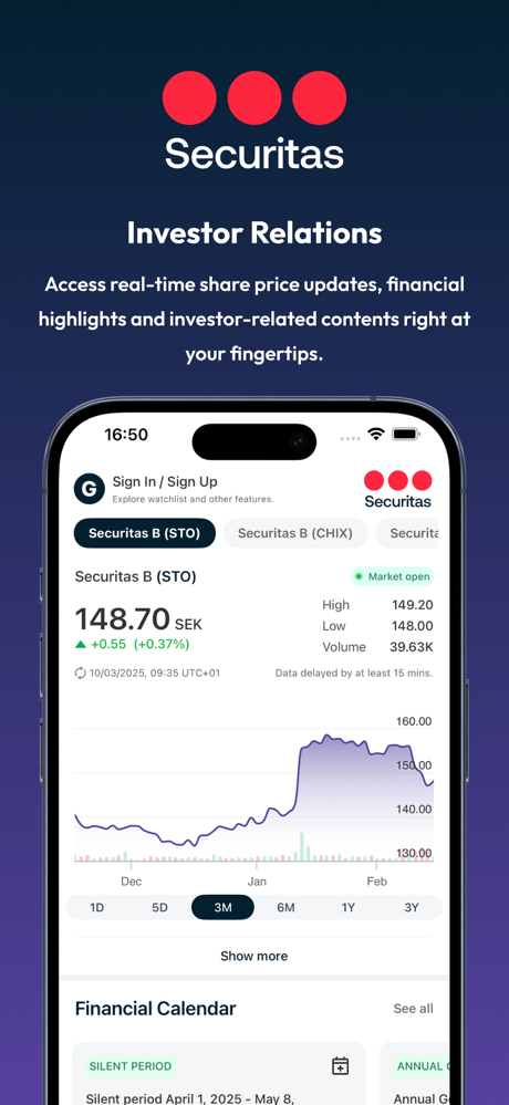 Securitas Investor Relations screenshot 1