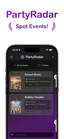 PartyRadar - Spot Events! iPhone screenshot