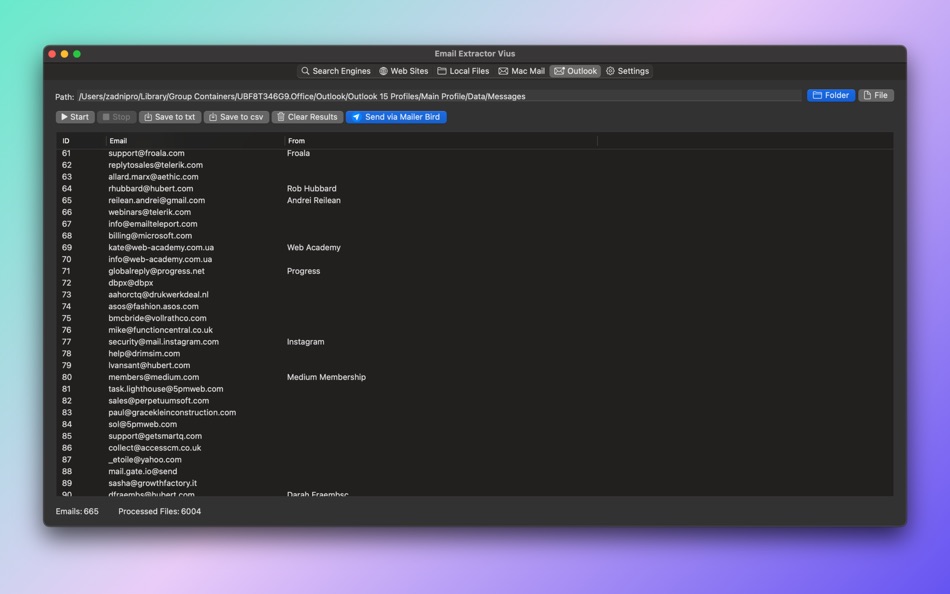 #7. Email Extractor Vius (macOS) 作者: Igor Uscov
