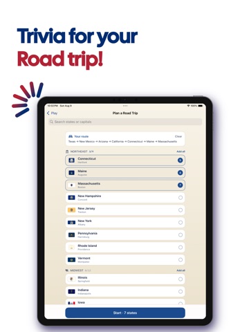 States, Capitals & Flags Quiz iPad screenshot