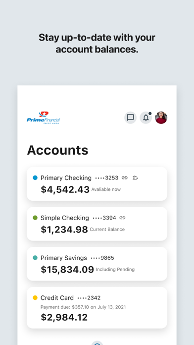 Prime Financial CU Mobile Screenshot