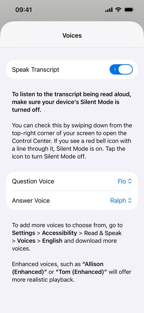 TranscriptPad - Review Depos - transcriptpad-speak-transcript-settings