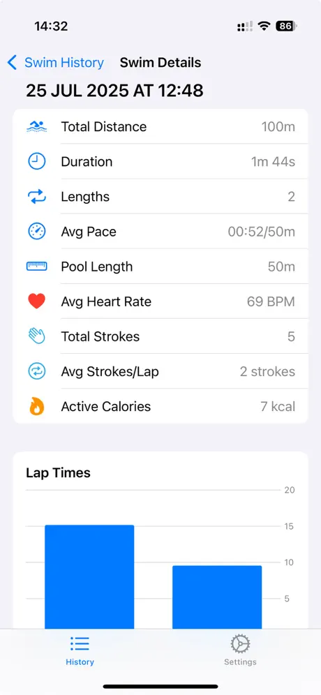 Swimming Lap Tracker screenshot 2
