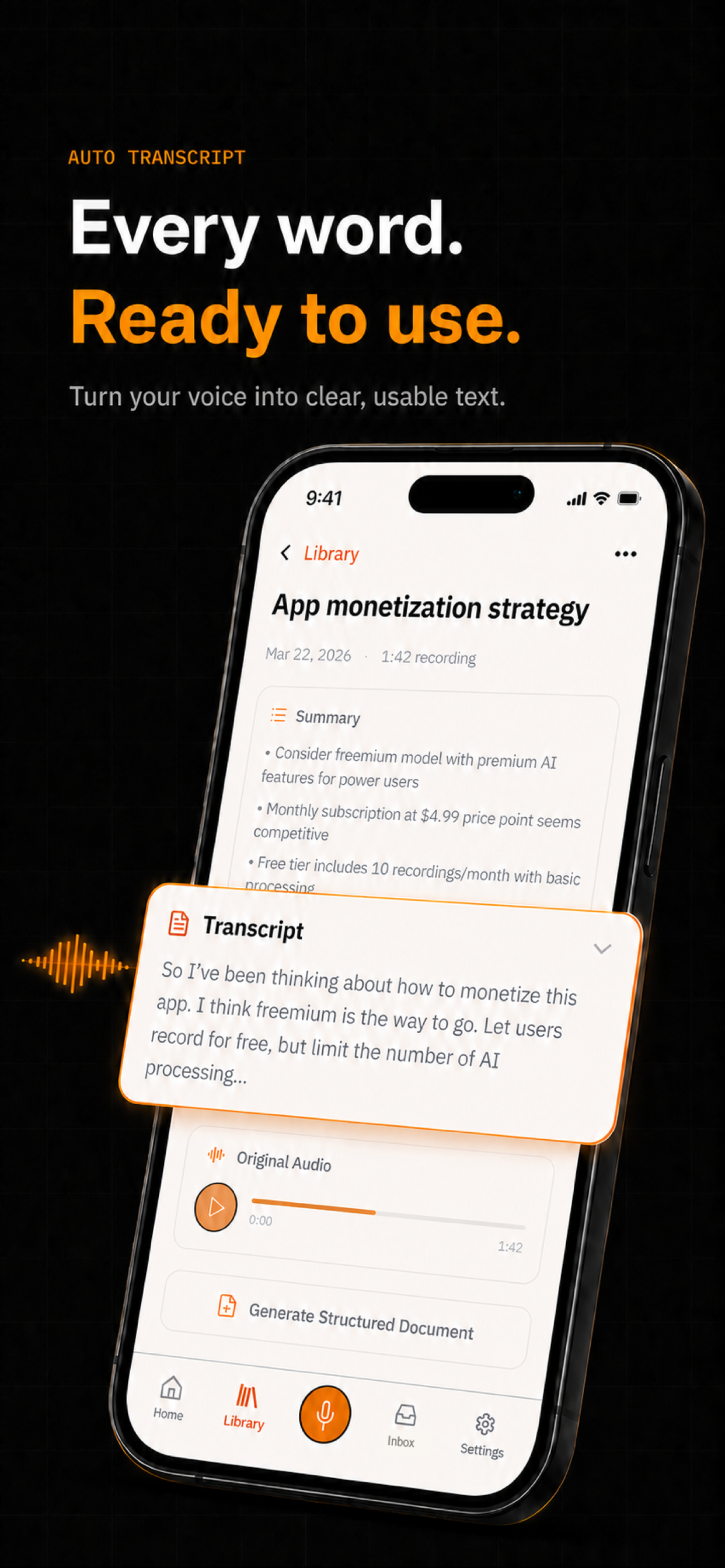 Tonot - AI voice note screenshot 4