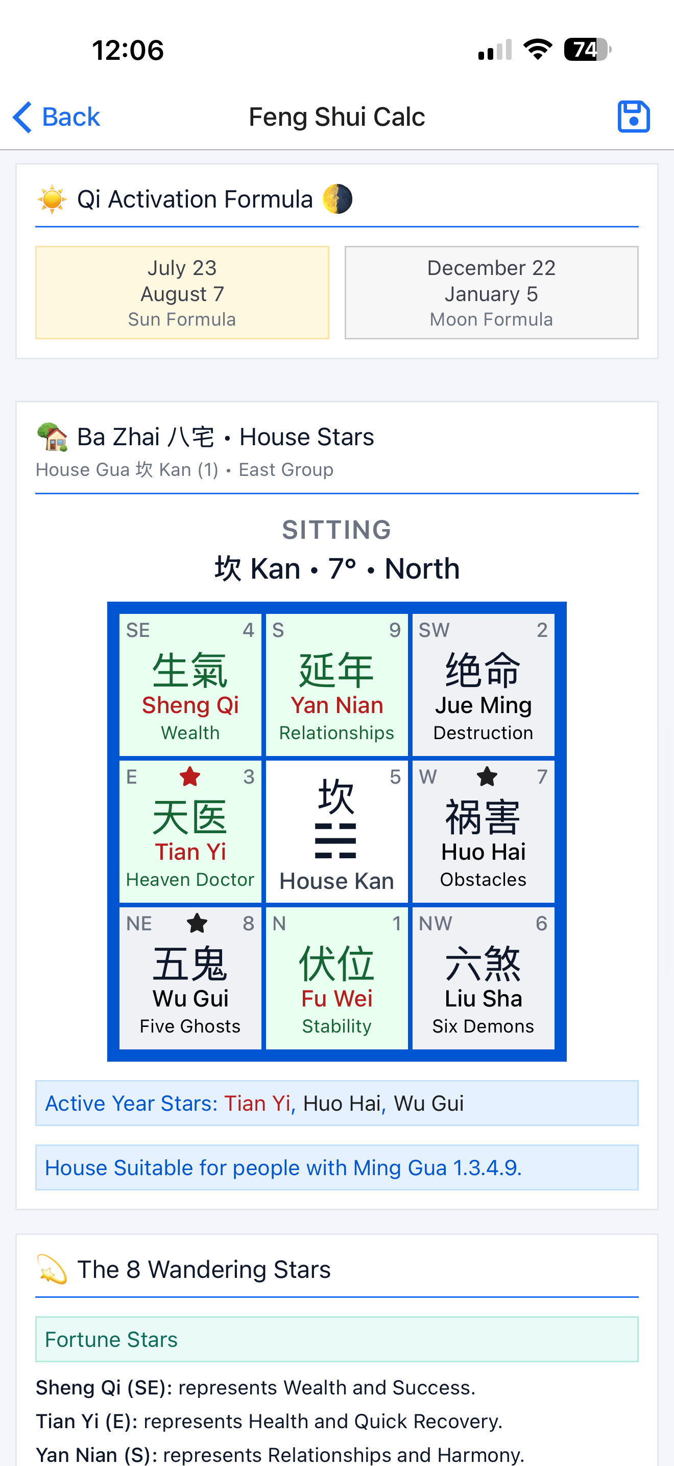 Feng Shui Calculator