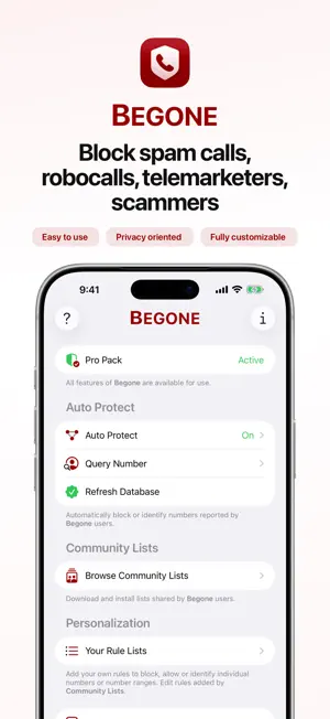 Begone: Spam Call Blocker screenshot 1
