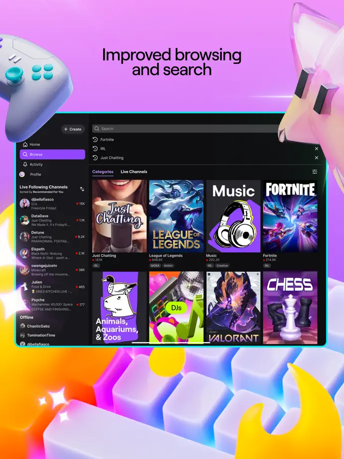 Twitch iPad screenshot 3