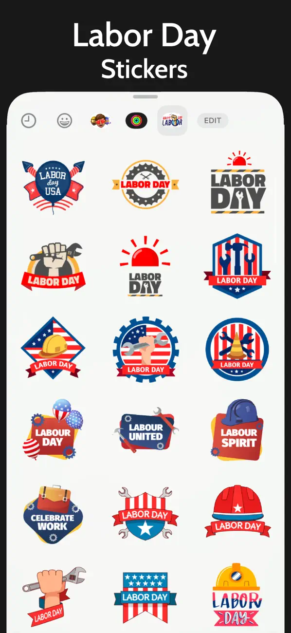 Screenshot #2 pour USA Labor Day Stickers Emojis