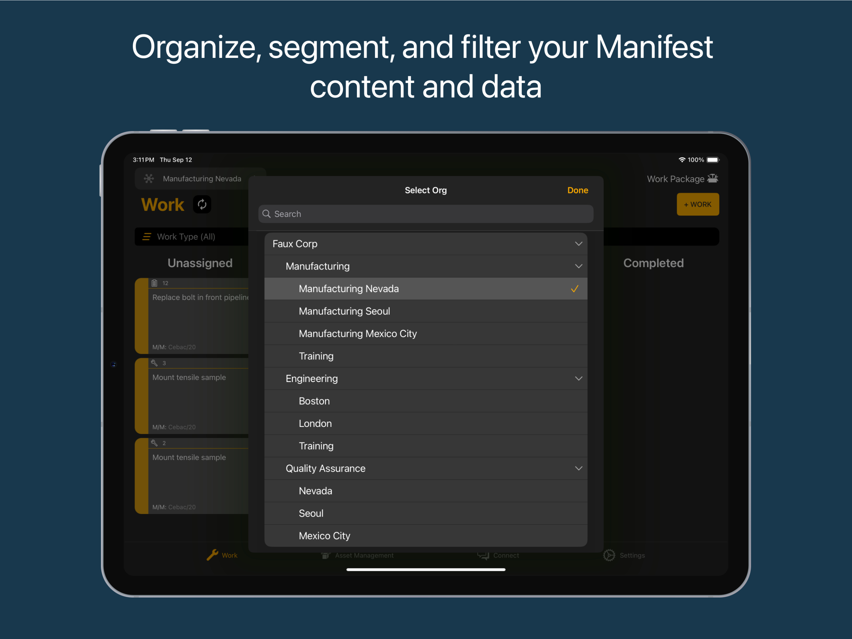 Manifest for iPad