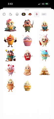 Ultra Cute Cupcake Stickers iPhone screenshot