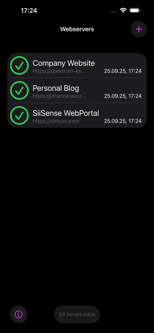 #1. WebServerMonitor (iOS) Av: Johannes Kinzig