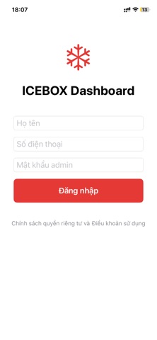 ICEBOX Dashboard screenshot