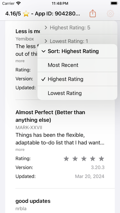 Screenshot #1 pour App Reviews - Insights with AI