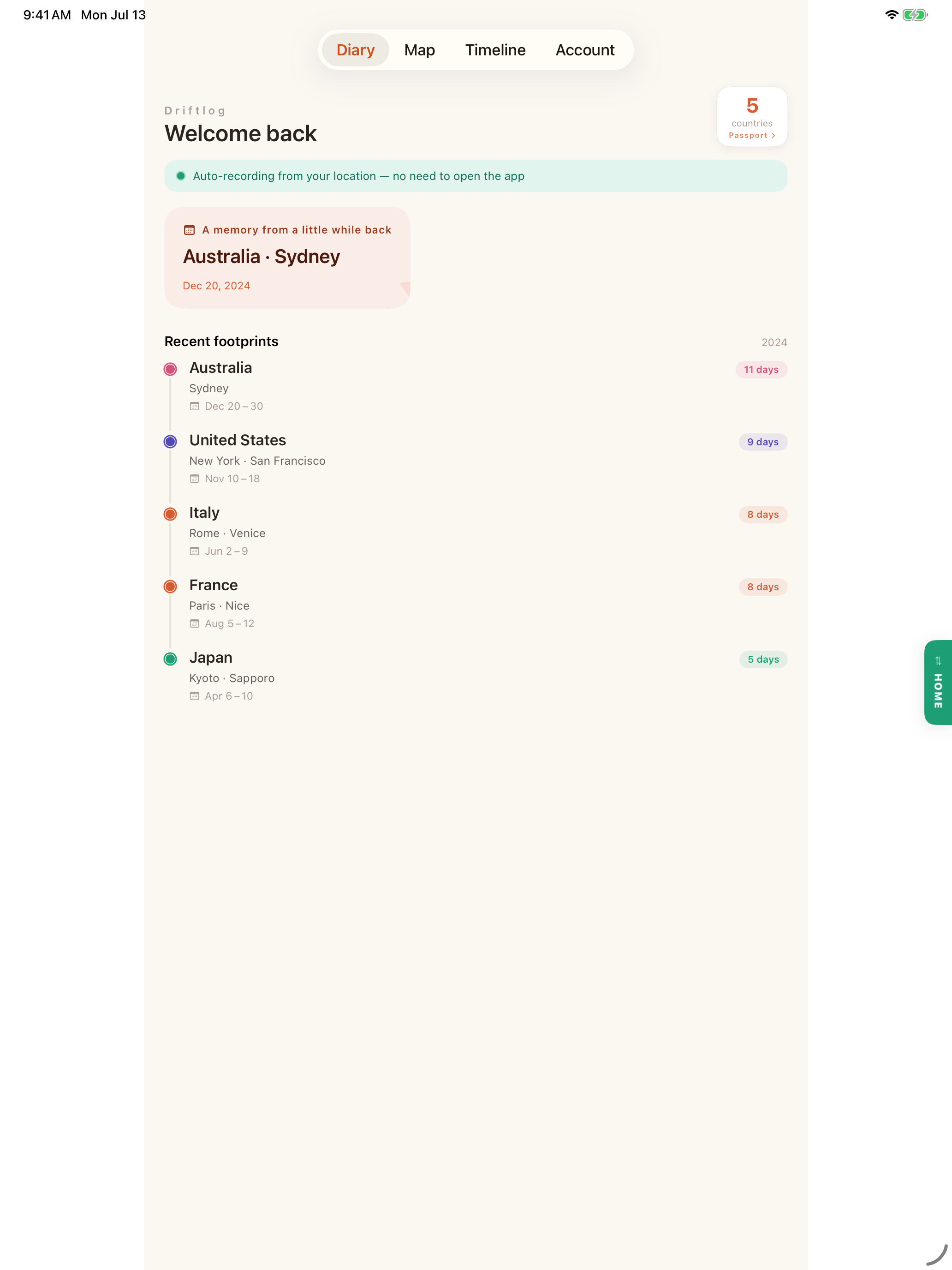 Driftlog - Auto Travel Diary screenshot 9