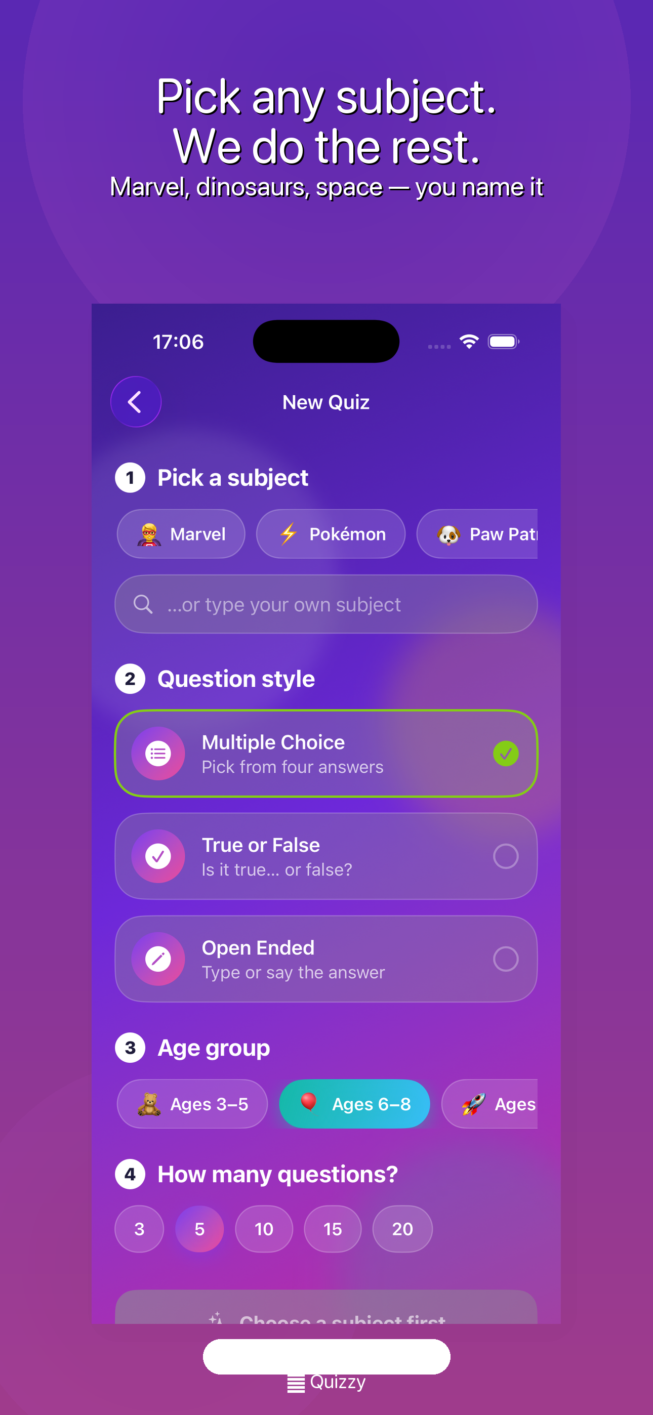 Quizzy - AI Kids Quiz & Trivia screenshot 3