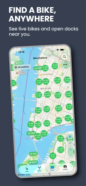Vely: Bike Share & Ebike Map screenshot 1