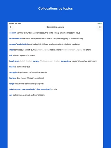 English Collocations By Topics iPad screenshot
