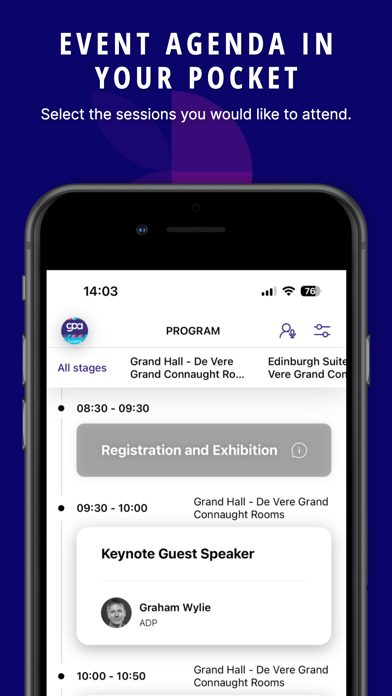 Screenshot 1 of GPA Events App