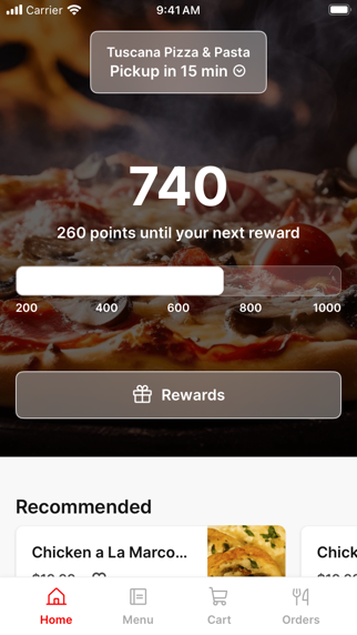 Tuscana Pizza & Pasta app screenshot