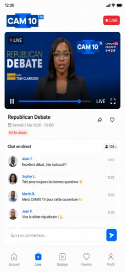 Capture d'écran de CAM10 TV sur iPhone 1