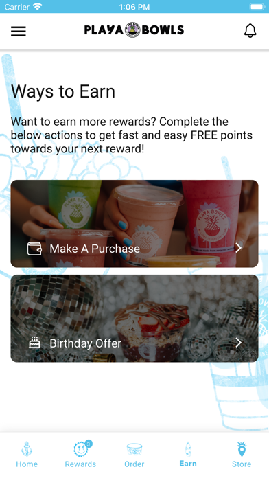 Playa Bowls Rewards Screenshot