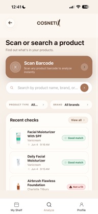 Cosnetix Cosmetic Scanner screenshot 1