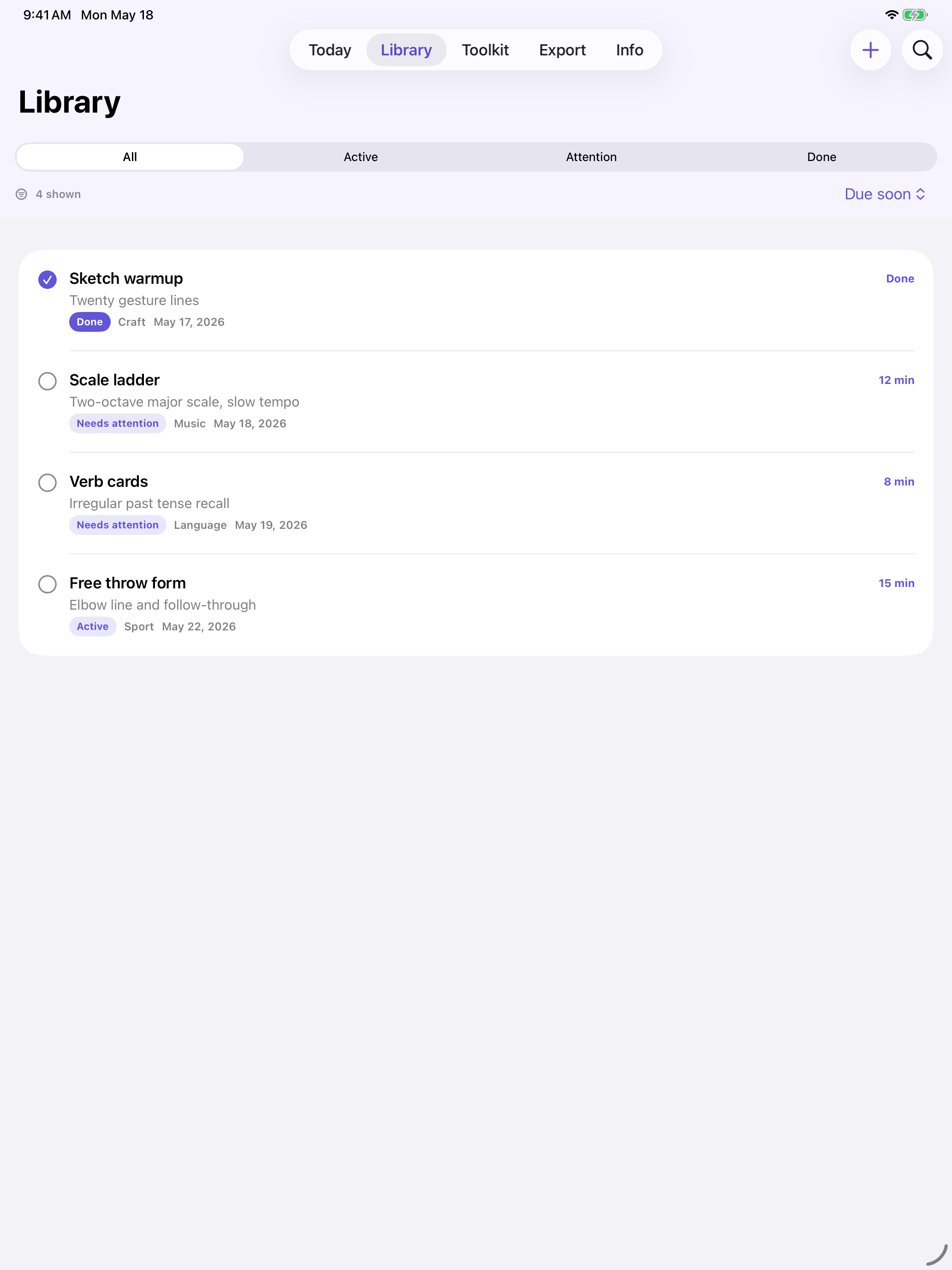 PracticePocket iPad screenshot 2 of 5