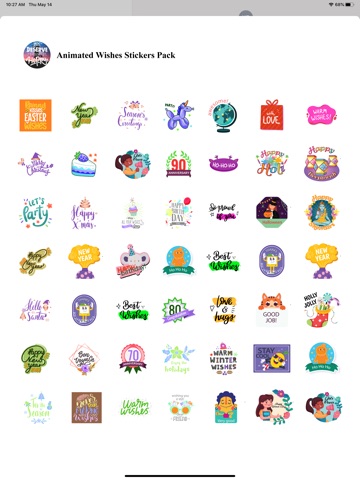Animated Wishes Stickers Pack iPad screenshot