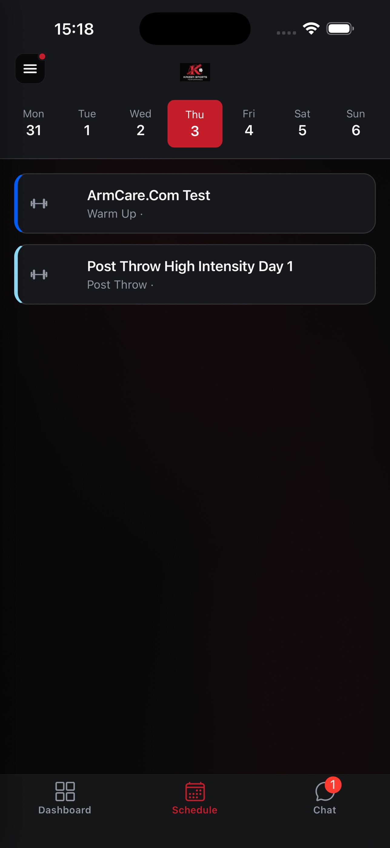 Screenshot 1 of Kaizen Sports Performance