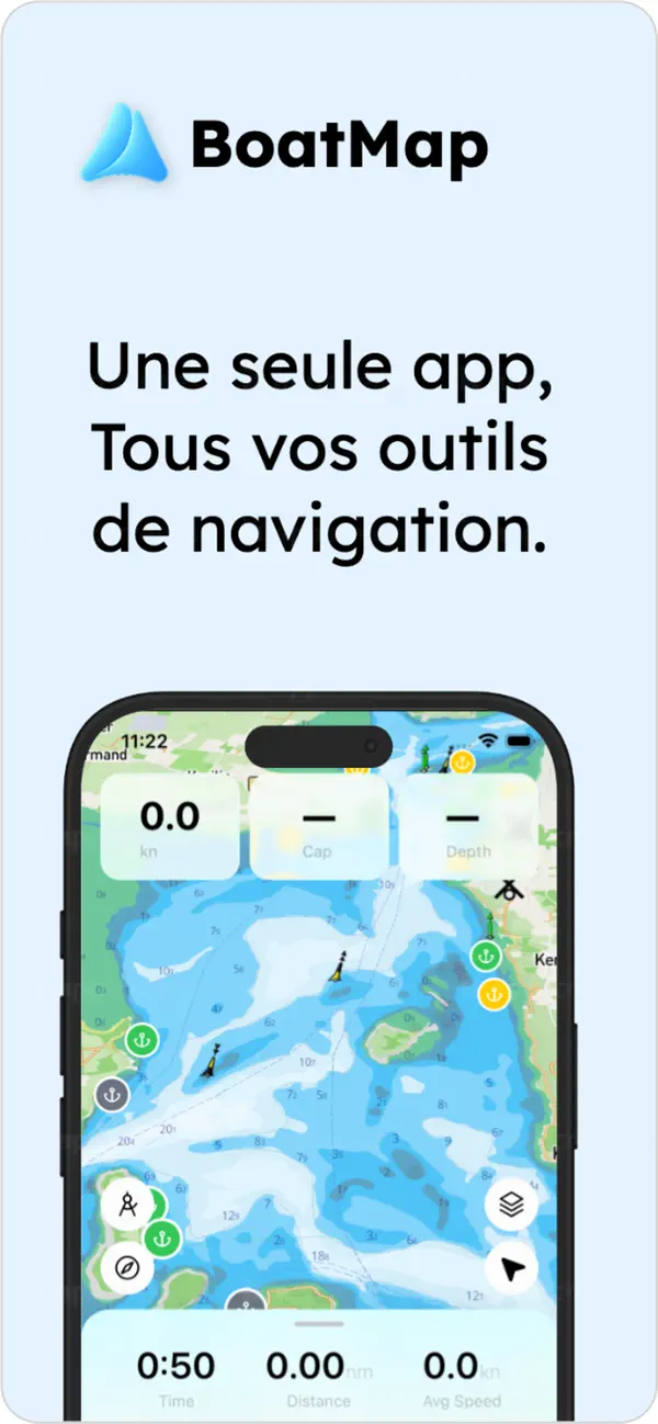 Screenshot #1 pour BoatMap - Cartes, GPS, Météo
