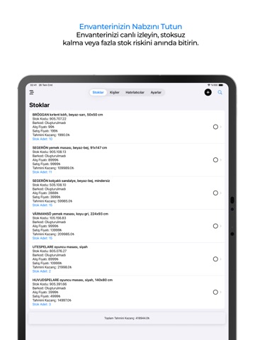 Cuspart: Stok Takibi iPad screenshot