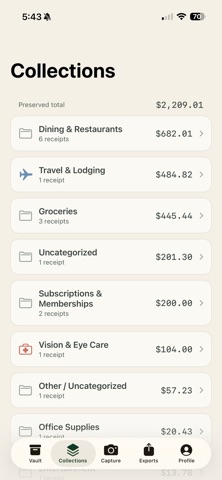 Receipt Locker iPhone screenshot
