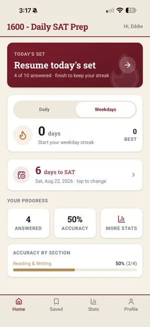 1600: Daily SAT Prep screenshot 1
