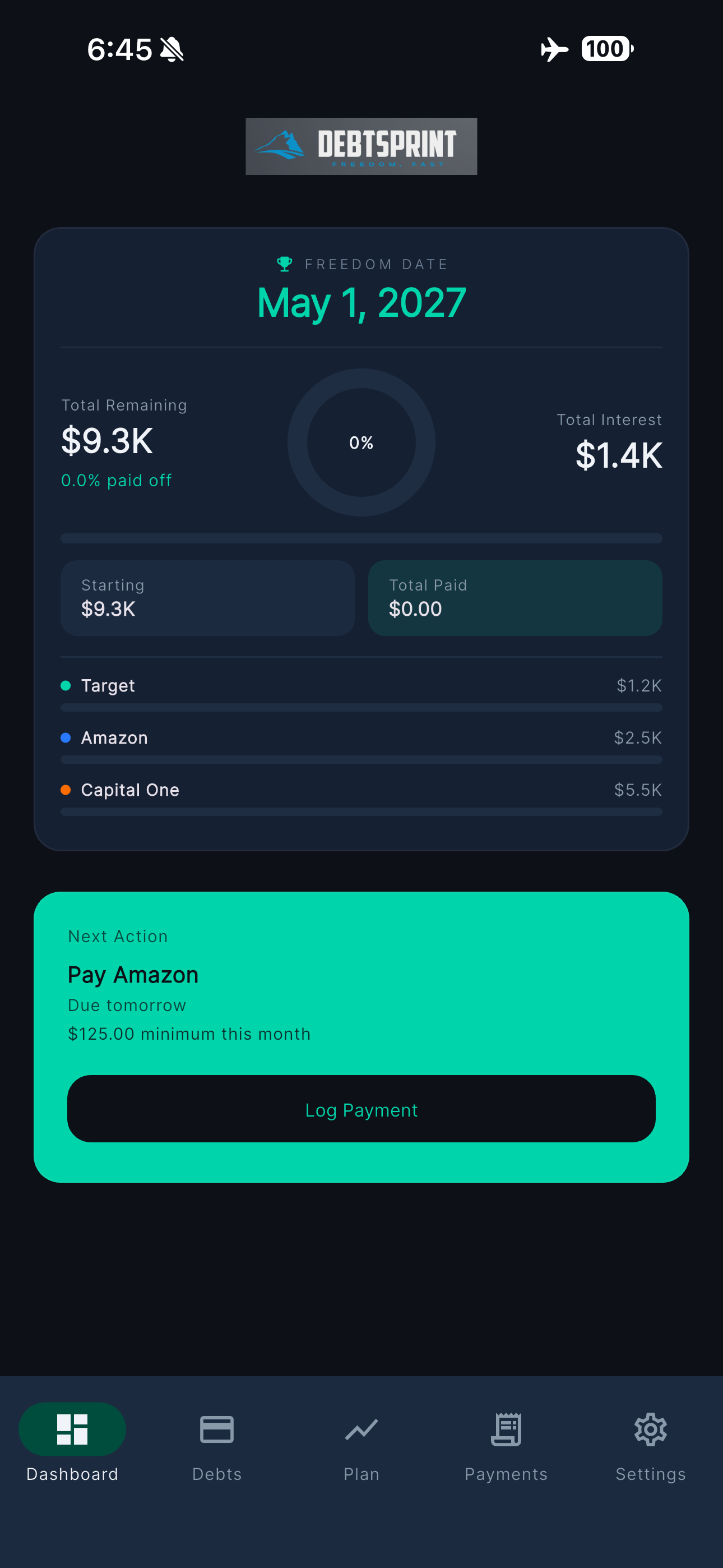 DebtSprint screenshot 2
