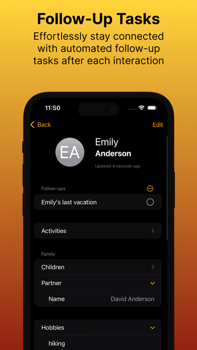 WhispApp Personal CRM Screenshot