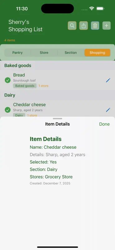 Sherry's Shopping List screenshot 1 of 7