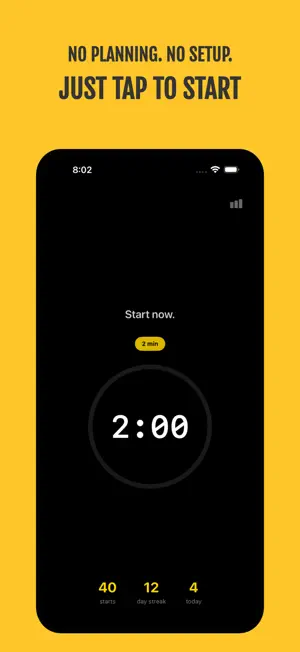 2-Minute Start: Focus Timer screenshot 2