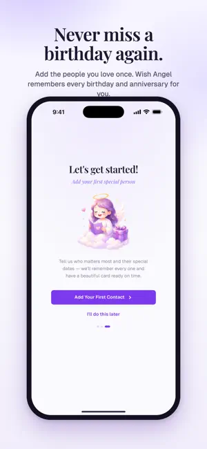Wish Angel: Birthday Reminder screenshot 1