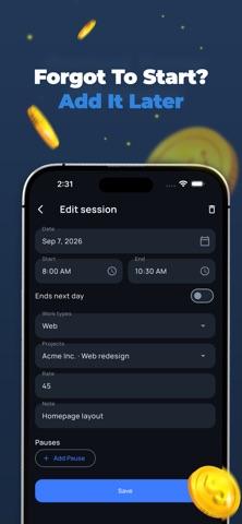 INCOME Timer: Work Hours & Pay Screenshot 7 of 8