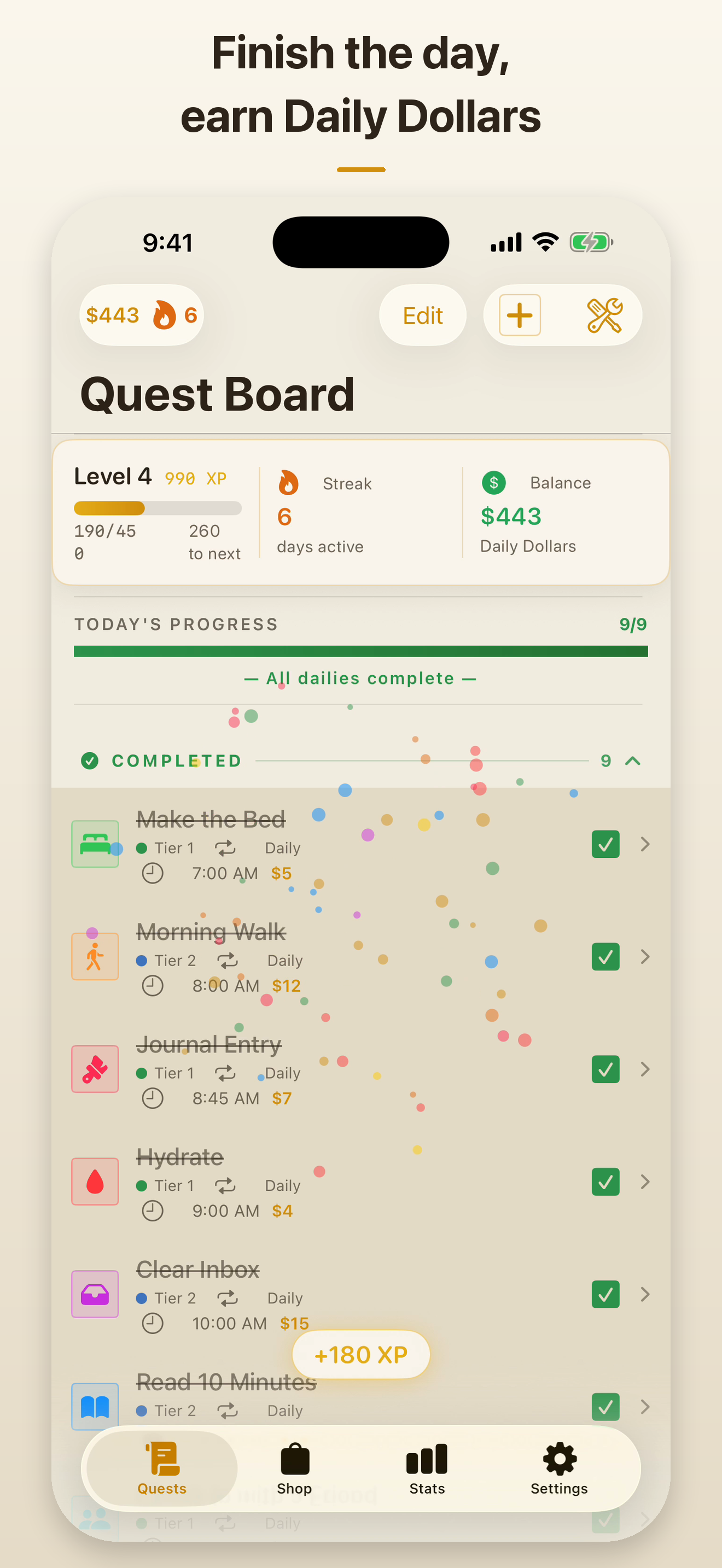 Dailies: Daily Todo Tracker screenshot 2