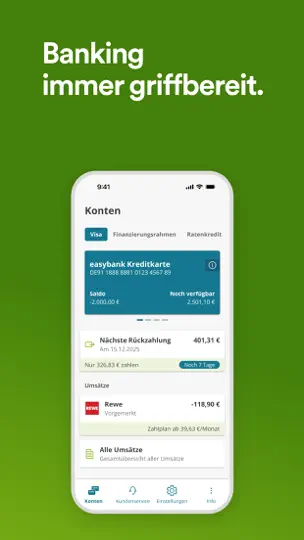 Screenshot von Easybank Deutschland auf dem iPhone 2