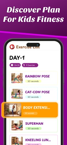 Kids Workout, Fitness For Kids iPhone screenshot