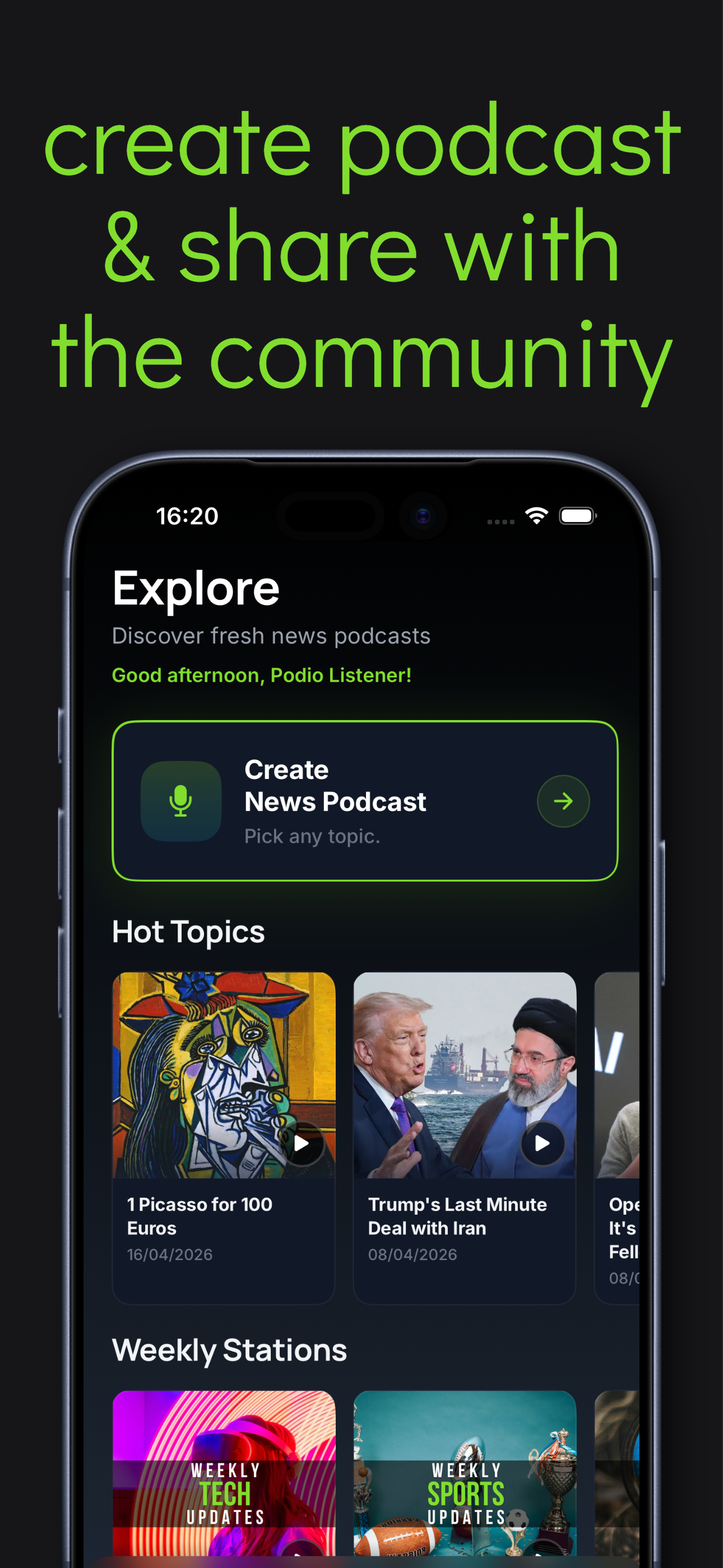Podio: News Podcast Radio screenshot 5