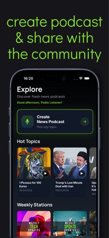 Podio: News Podcast Radio screenshot