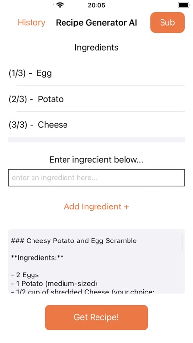 Recipe Maker AI Screenshot
