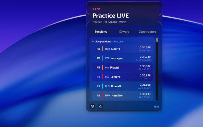 PitWall: Live stats screenshot